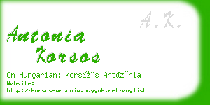 antonia korsos business card